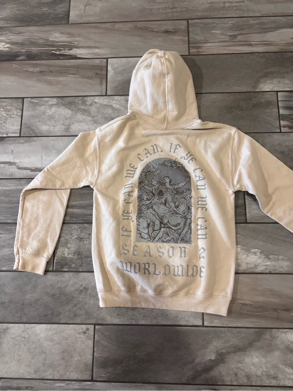 Graphic Beige Hoodie